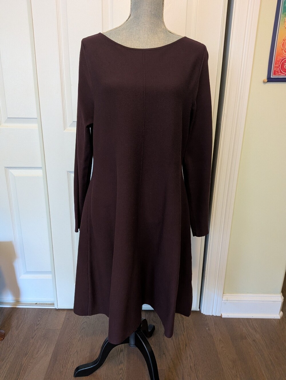 Reitmans - Classic Long-Sleeve A-Line Dress in Deep Plum